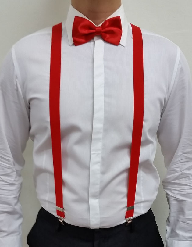 Suspenders in Chilli Red